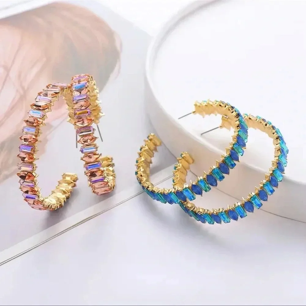 Selina Crystal Hoop Earrings